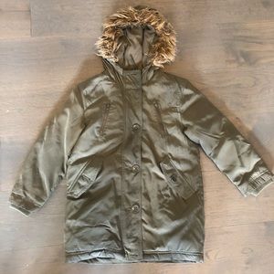 Gap khaki warmest winter coat sz 8 EUC